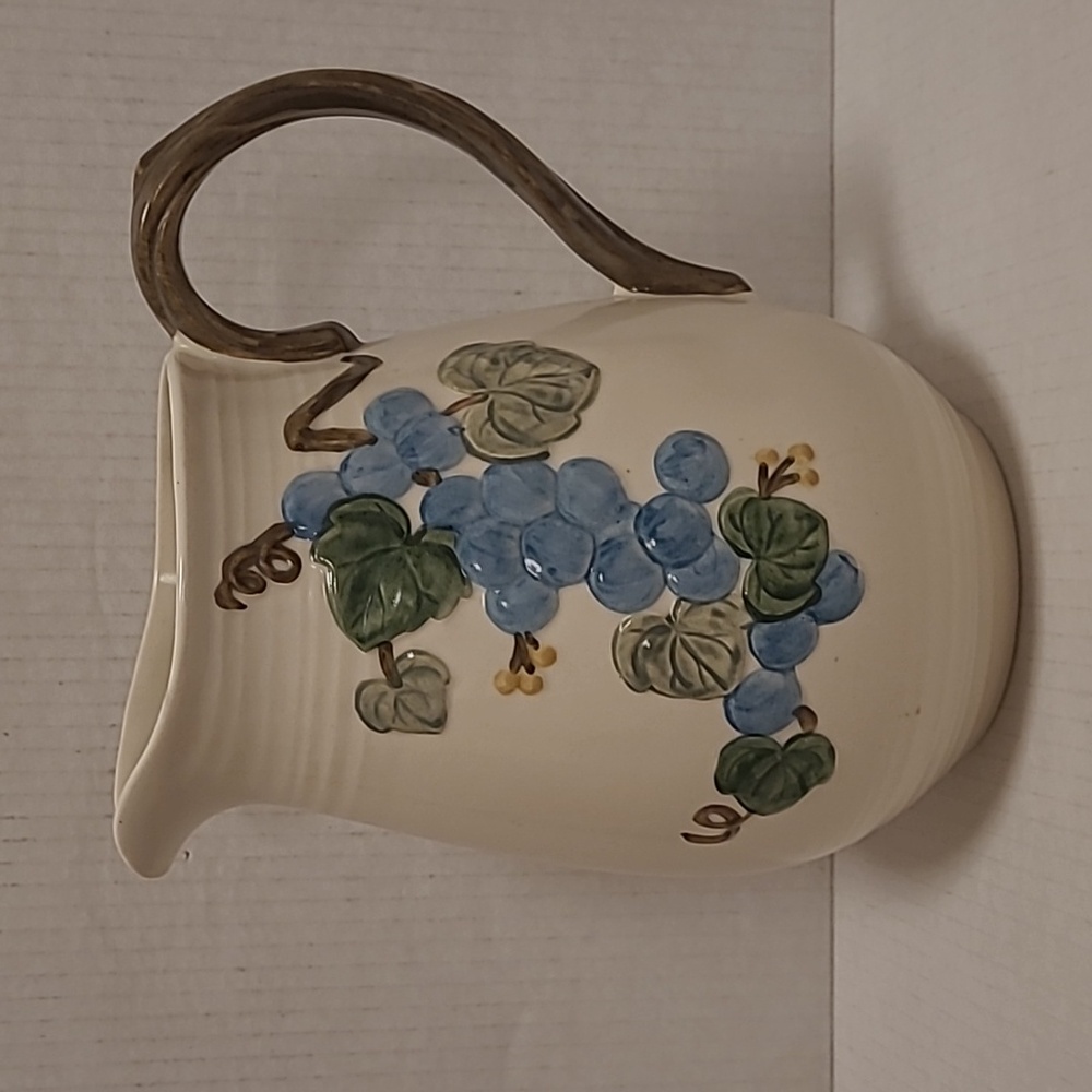 Vintage Metlox Poppytrail Pitcher with Blue Grapes